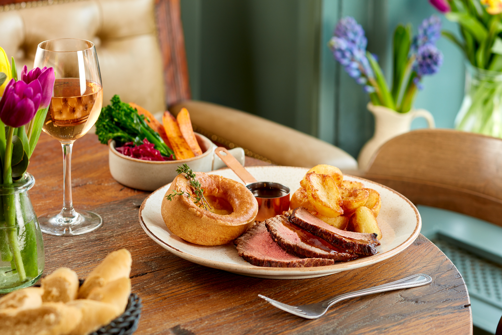 Sunday lunch roast beef at Bistrot Pierre