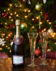 Glass of festive fizz
