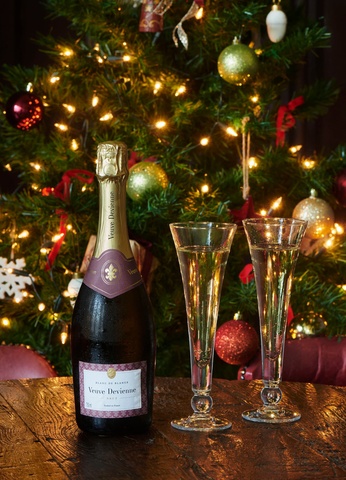 Glass of festive fizz