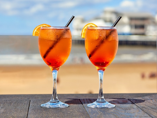 aperol spritz at Bistrot Pierre. Offers available during Apero Hour. Please check timings with Bistrot.